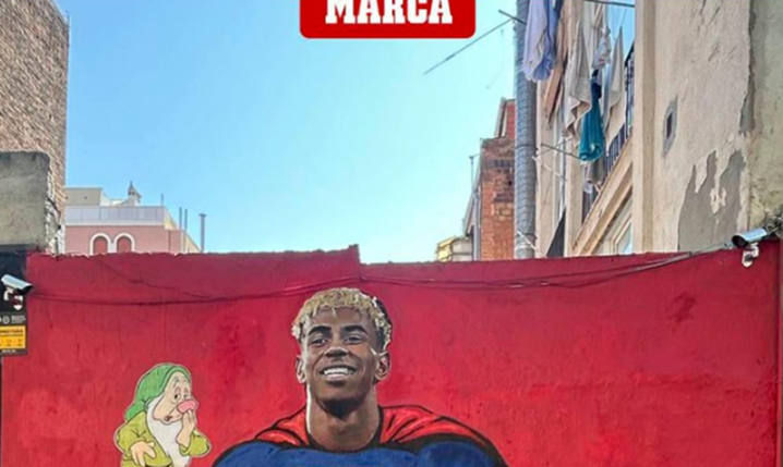 Tak teraz wygląda ZNICZONY MURAL Lamine Yamala...